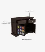 Roko Sheesham Wood Sideboard and Cabinet with Two Drawers (Walnut Finish) - Image 7