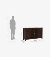 Mendos Sheesham Wood Sideboard and Cabinet (Walnut Finish) - Image 7