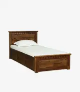 Zurndolf Sheesham Wood Single Bed with Box Storage (Provincial Teak Finish) - Image 7