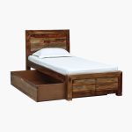 Sougur Sheesham Wood Single Bed In Rustic teak Finish With Drawer Storage - Image 7