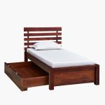Stigen Sheesham Wood Single Bed With Drawer Storage In Scratch Resistant Honey Oak Finish - Image 7