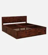 Pluton Sheesham Wood King Size Bed with Box Storage (Dark Brown Finish) - Image 7