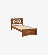 Krysys Sheesham Wood Single Bed without Storage (Rustic Teak Finish) - Image 7