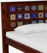 Almora Sheesham Wood Single Bed without Storage (Honey Oak Finish) - Image 7