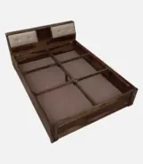 Wedolf Sheesham Wood King Size Bed with Box Storage (Rustic Teak Finish) - Image 5
