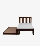 Ova Sheesham Wood Single Bed with Trundle (Provincial Teak Finish) - Image 7