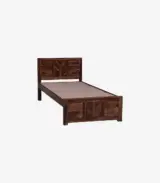 Mourconing Sheesham Wood Single Bed without Storage (Rustic Teak Finish) - Image 7
