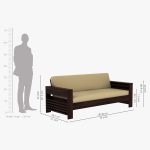 Feltro Wooden Sofa Set (Walnut Irish Cream) - Image 7