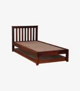 Ova Sheesham Wood Single Bed with Trundle (Honey Oak Finish) - Image 7