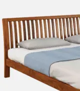 Luxurious Sheesham Wood King Size Bed without Storage (Brown Finish) - Image 5