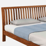 Luxurious Solid Wood King Size Bed in Brown Finish - Image 7