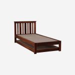 Froya Sheesham Wood Single Bed with Trundle (Honey Oak Finish) - Image 7