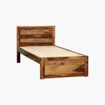 Newvo Sheesham Wood Single Bed in Rustic Teak Finish - Image 7