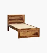 Newvo Sheesham Wood Single Bed without Storage (Rustic Teak Finish) - Image 7