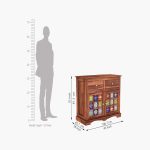 Roko Sheesham Wood Sideboard and Cabinet with Two Drawers (Honey Finish) - Image 7
