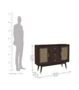 Oriana Sheesham Wood with Cane Craft Cabinet and Sideboard (Walnut Finish) - Image 7
