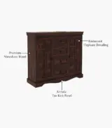 Embross Sheesham Wood Sideboard and Cabinet (Walnut Finish) - Image 7
