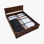 Almen Sheesham Wood Queen Size Bed with Box Storage (Teak Finish) - Image 8
