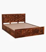 Bairon Sheesham Wood Queen Size Bed with Box Storage (Honey Oak Finish) - Image 7