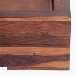 Osage Sheesham Wood Platform Queen Size Bed in Walnut Finish - Image 8
