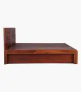 Woodrows Sheesham Wood Queen Size Bed with Hydraulic Box storage (Honey Finish) - Image 7