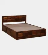 Arcamia Sheesham Wood King Size Bed with Box Storage (Brown Finish) - Image 8