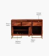 Jelt Sheesham Wood Sideboard and Cabinet (Honey Finish) - Image 8