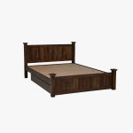 Lorenzo Sheesham Wood Queen Size Bed in Scratch Resistant Provincial Teak Finish With Drawer Storage - Image 8