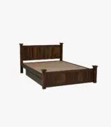 Lordenzo Sheesham Wood Queen Size Bed with Drawer Storage (Teak Finish) - Image 8