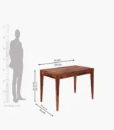 Clambrey Sheesham Wood 6 Seater Cushioned Dining Table Set with Bench (Honey Finish) - Image 8