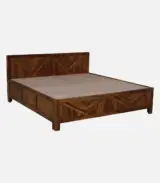 Elfa Sheesham Wood King Size Bed with Box Storage (Honey Finish) - Image 7