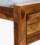 Sougur Sheesham Wood Single Bed without Storage (Rustic teak Finish) - Image 8