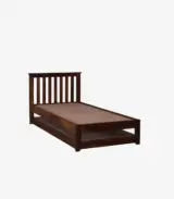Ova Sheesham Wood Single Bed with Trundle (Provincial Teak Finish) - Image 8