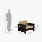 Feltro Wooden Sofa Set (Walnut Irish Cream) - Image 8