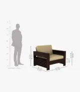 Meltro Sheesham Wood Sofa Set with 3+1+1 Seating (Walnut Finish) - Image 8