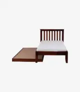 Ova Sheesham Wood Single Bed with Trundle (Honey Oak Finish) - Image 8