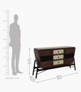 Ahrit Teak Wood Sideboard and Cabinet (Teak Finish) - Image 7