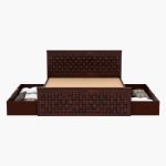 Flotingo Sheesham Wood Queen Size Bed in Walnut Finish with Drawer Storage - Image 8