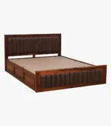 Dyjon Sheesham Wood Queen Size Bed with Box Storage (Honey Oak Finish) - Image 8