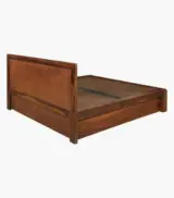 Woodrows Sheesham Wood Queen Size Bed with Box storage (Honey Finish) - Image 9