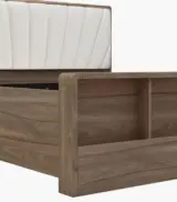 Cassendra Sheesham Wood Queen Size Bed with Hydraulic Box Storage (Bella White) - Image 9