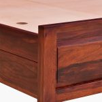 Kryss Sheesham Wood Queen Size Bed in Scratch Resistant Honey Oak Finish With Drawer Storage - Image 9