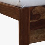 Wedohl Sheesham Wood Queen Size Bed In Scratch Resistant Rustic Teak Finish With Headboard Storage - Image 9