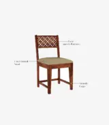 Clambrey Sheesham Wood 4 Seater Cushioned Dining Table Set with Bench (Honey Finish) - Image 9