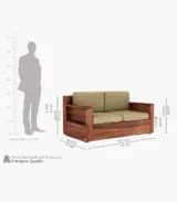 Merriott Sheesham Wood Sofa Set with 3+1+1 Seating (Honey Finish) - Image 7