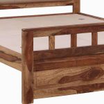 Alyano Sheesham Wood Queen Size Bed without Storage (Rustic Teak Finish) - Image 9