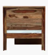 Sougur Sheesham Wood Single Bed with Drawer Storage (Rustic Teak Finish) - Image 9