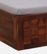 Pluton Sheesham Wood King Size Bed with Box Storage (Dark Brown Finish) - Image 9