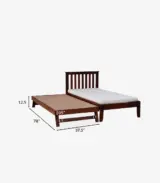 Ova Sheesham Wood Single Bed with Trundle (Honey Oak Finish) - Image 9