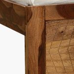 Newvo Sheesham Wood Single Bed in Rustic Teak Finish - Image 9